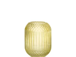 Jarrón de vidrio amarillo recto L18*l18*H19cm