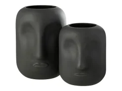 Jarrón de vidrio negro 18*18*25 cm