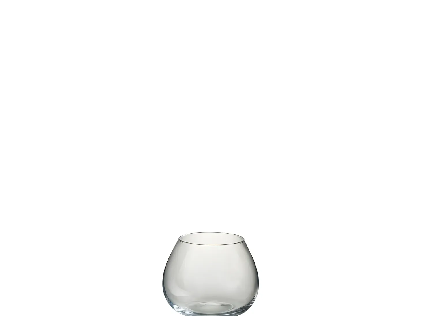 Jarrón de vidrio transparente de 19x19x15 cm