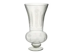 Jarrón de vidrio transparente con base