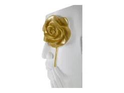 Jarrón facial de resina blanca 14x13x27 cm