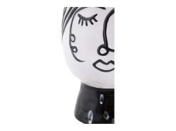 Jarrón facial de resina blanca 14x18,2 cm