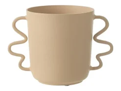 Jarrón Julien de aluminio beige 34x21.5x23 cm