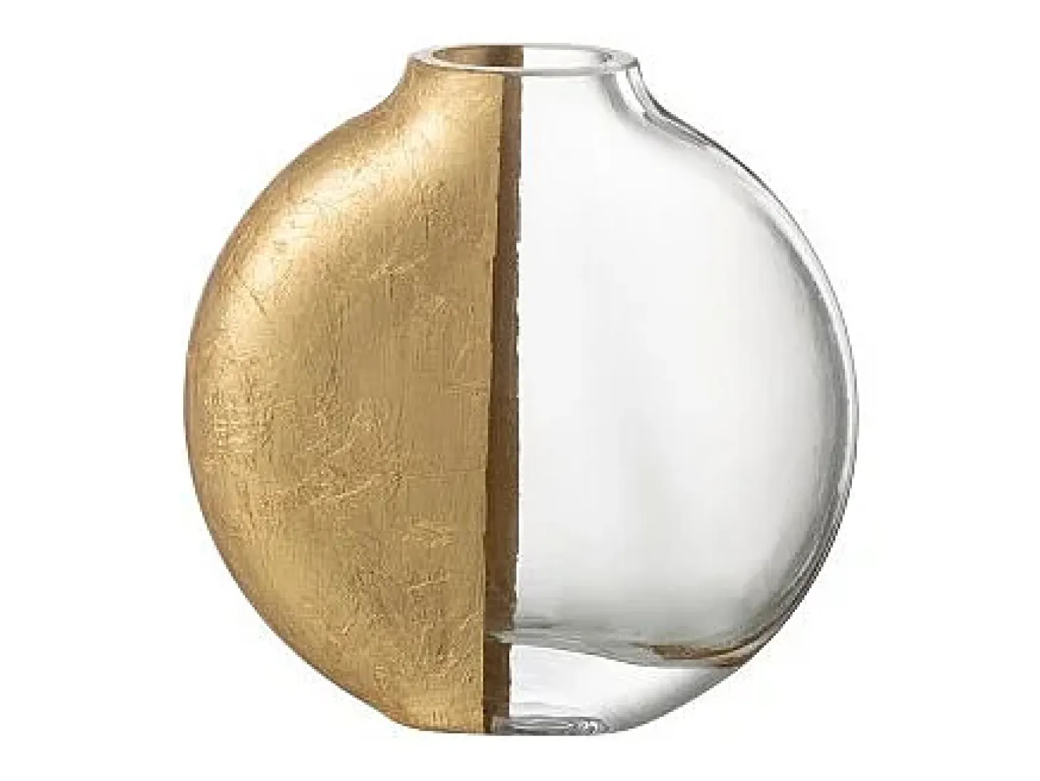 Jarrón Loa de cristal dorado transparente 15x3,5x15,5 cm