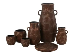 Jarrón ánfora de cerámica marrón 36*36*70 cm
