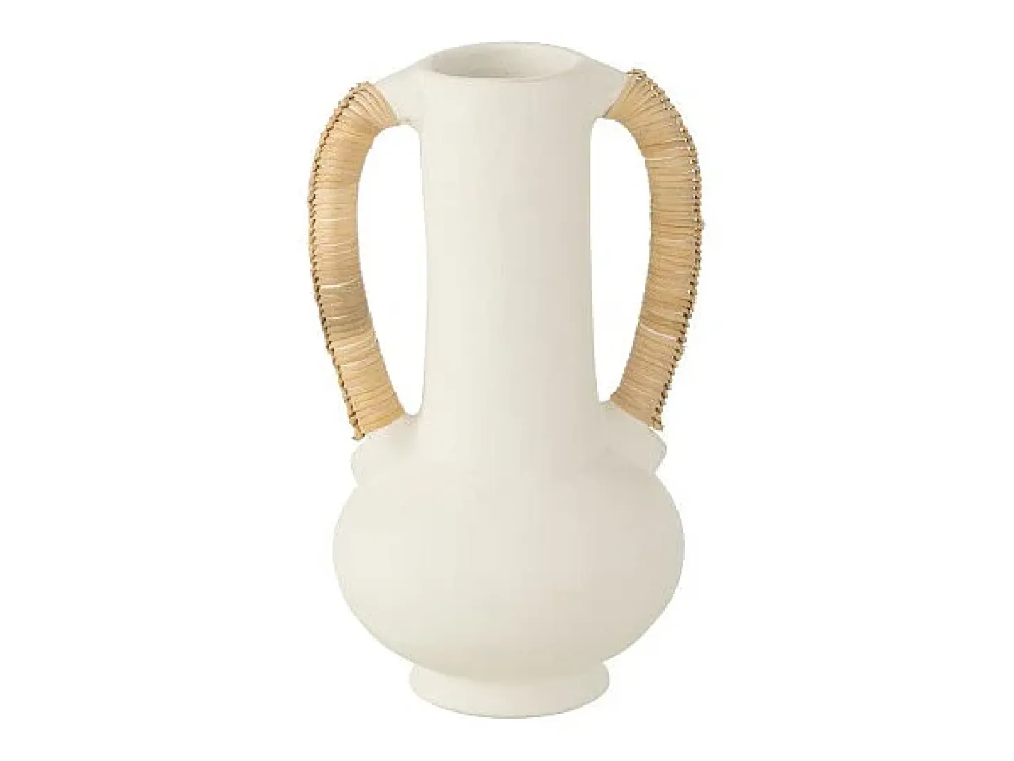 Jarrón ánfora de terracota blanco 20x20x35 cm