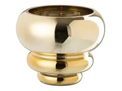 Jarrón o portavelas de vidrio dorado 15.5x15.5x13.5 cm