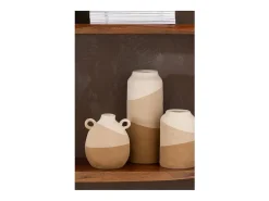 Jarrón oreja de cerámica beige/marrón claro 16x16x19 cm