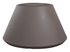 Jarrón redondo cónico de resina Stromboli Dove Grey para plantas de interior y exterior, diámetro 60 x 35 h