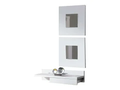 Juego 2 Espejos Cajún Entrada Moderno Blanco 45x45x2 cm
