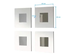 Juego 4 Espejos Lupe Moderno Blanco 45x45x2 cm