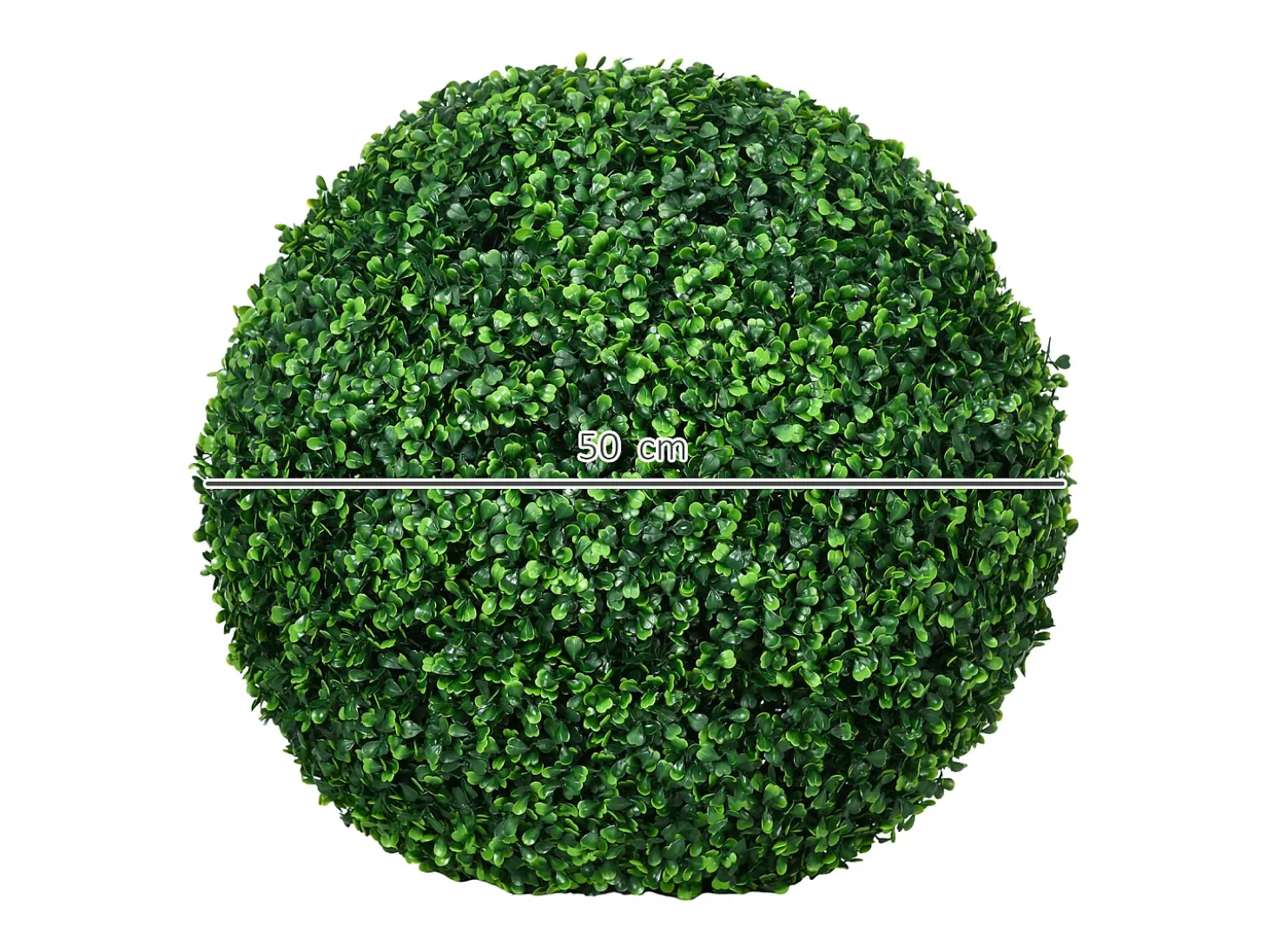 Juego de 2 bolas de boj artificial, plástico resistente, color verde (50x50x50cm)