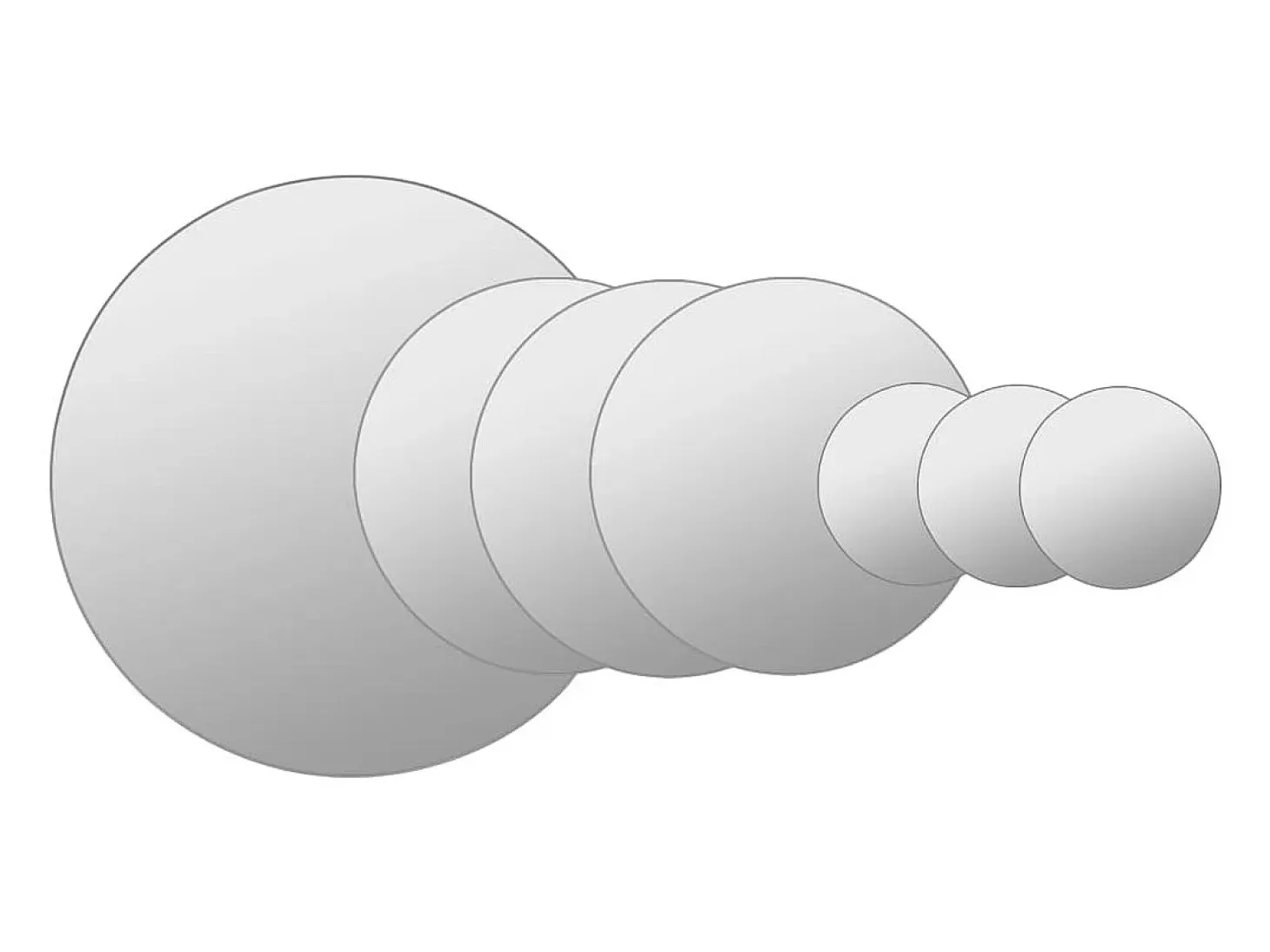 Juego de 7 espejos de pared de cristal redondos