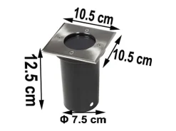 Juego de 3 focos empotrables cuadrados para exterior iluminación decorativa 2402037
