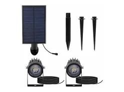 Juego de 2 focos solares conectados 200LM ROUNDY