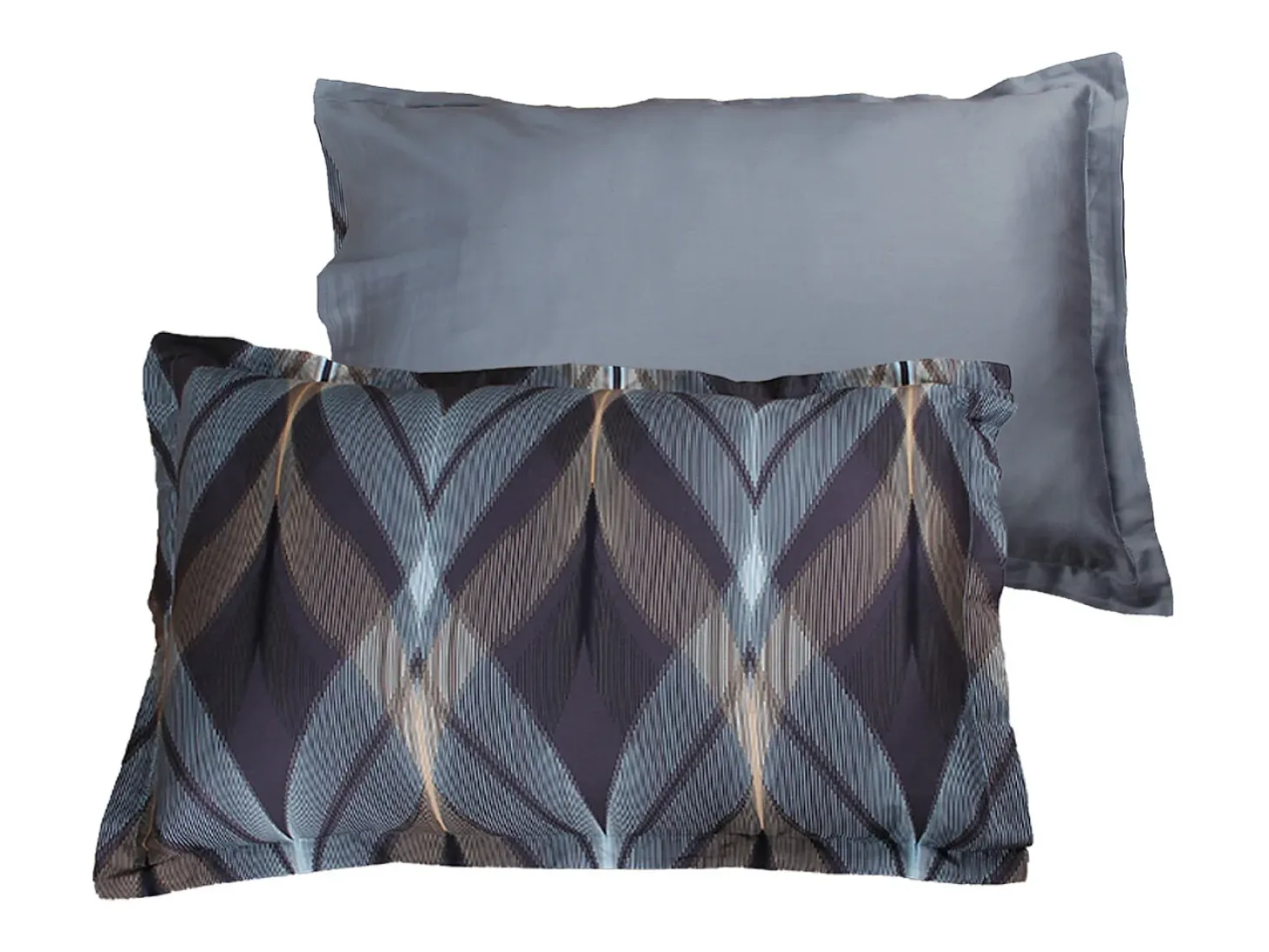 Juego de 2 fundas de almohada satén de algodón "La mer"