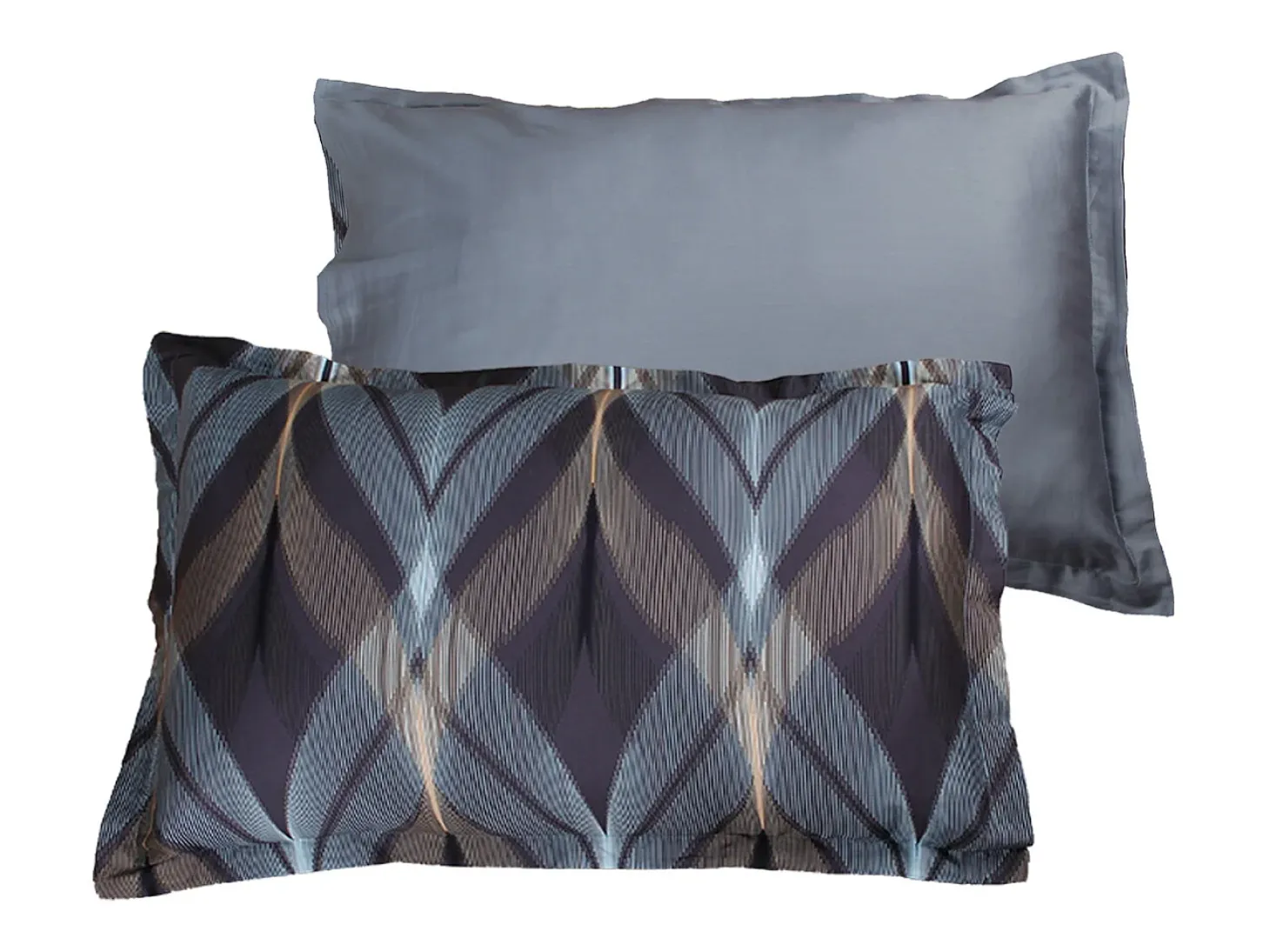 Juego de 2 fundas de almohada satén de algodón "La mer"