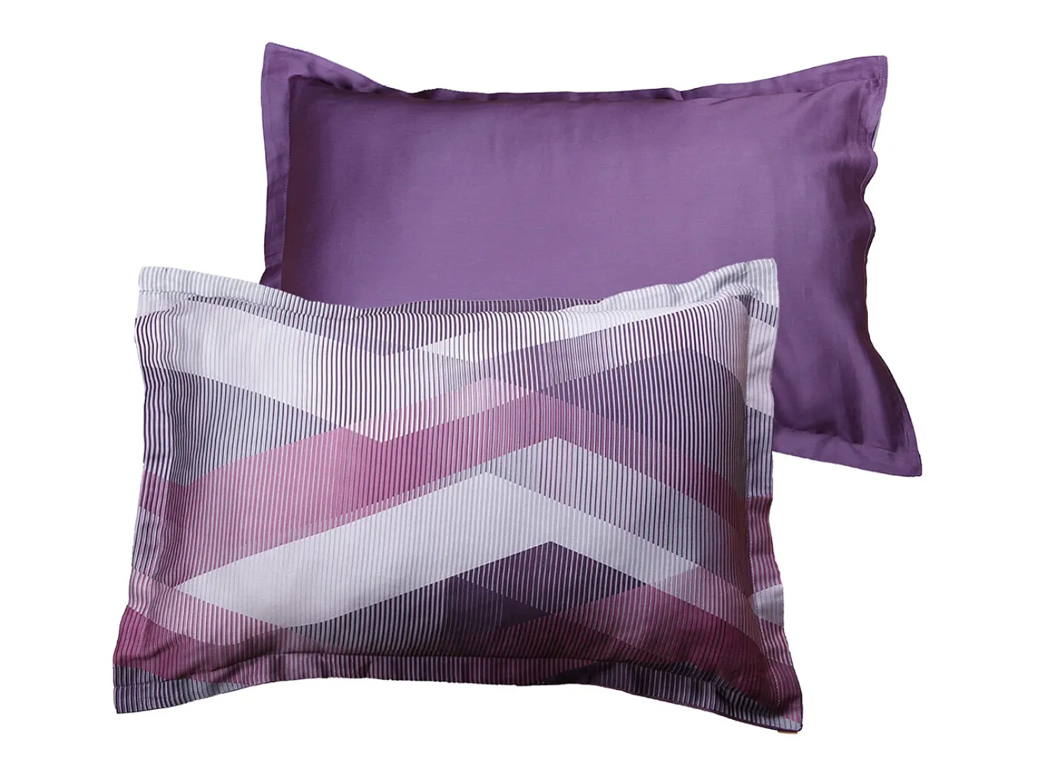Juego de 2 fundas de almohada satén de algodón "Helix Purple"