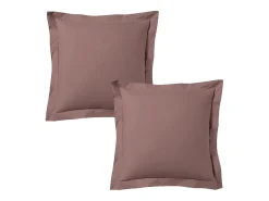 Juego de 2 fundas de almohada satén de algodón rosa