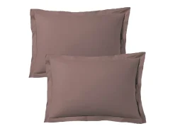 Juego de 2 fundas de almohada satén de algodón rosa