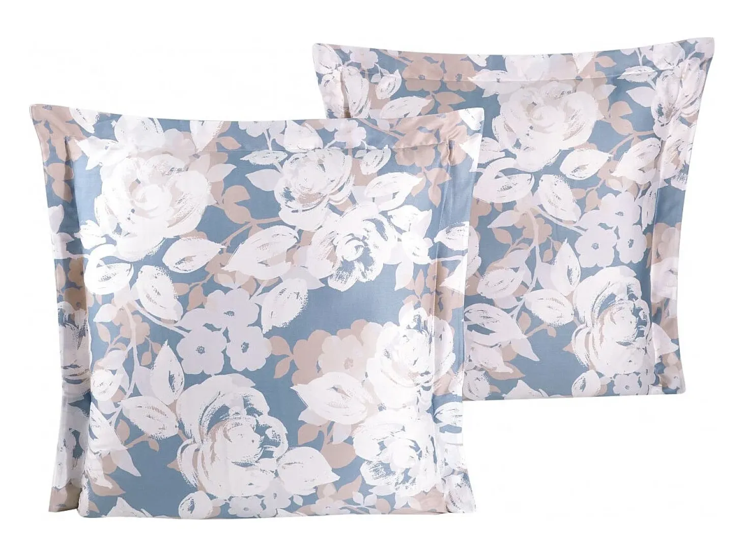 Juego de 2 fundas de almohada satén de algodón "Decor"