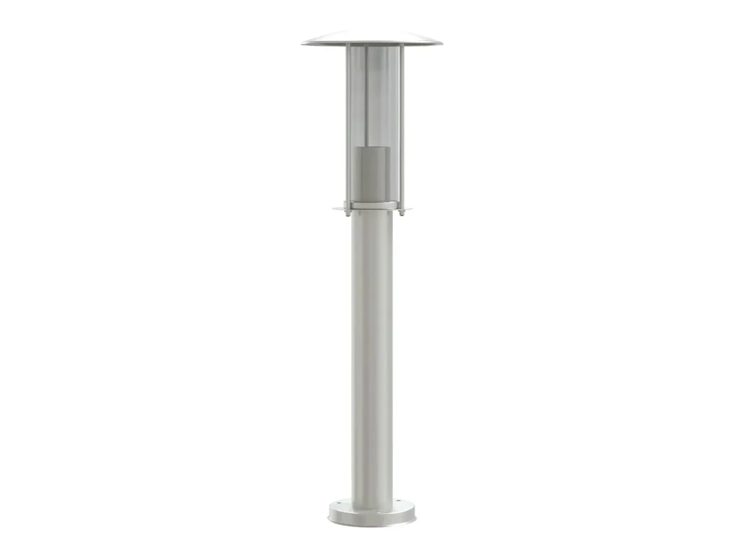 Juego de 3 lámparas de pie de exterior plateadas 60 cm acero inoxidable Plata 02_0042560