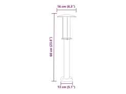 Juego de 3 lámparas de pie de exterior plateadas 60 cm acero inoxidable Plata 02_0042560