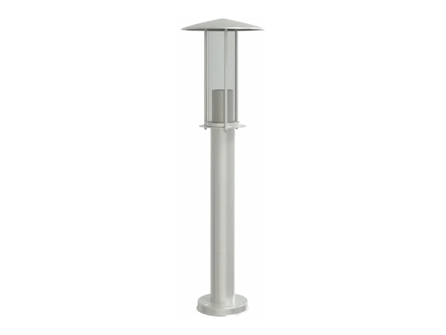 Juego de 3 lámparas de pie de exterior plateadas 60 cm acero inoxidable Plata 02_0042560
