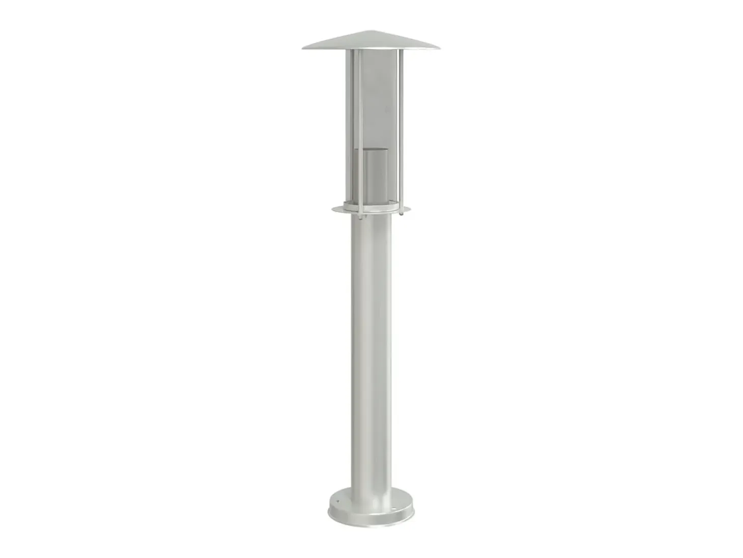 Juego de 3 lámparas de pie de exterior plateadas 60 cm acero inoxidable Plata 02_0042560