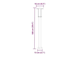Juego de 3 lámparas de pie de exterior plateadas 100 cm acero inoxidable Plata 02_0042555