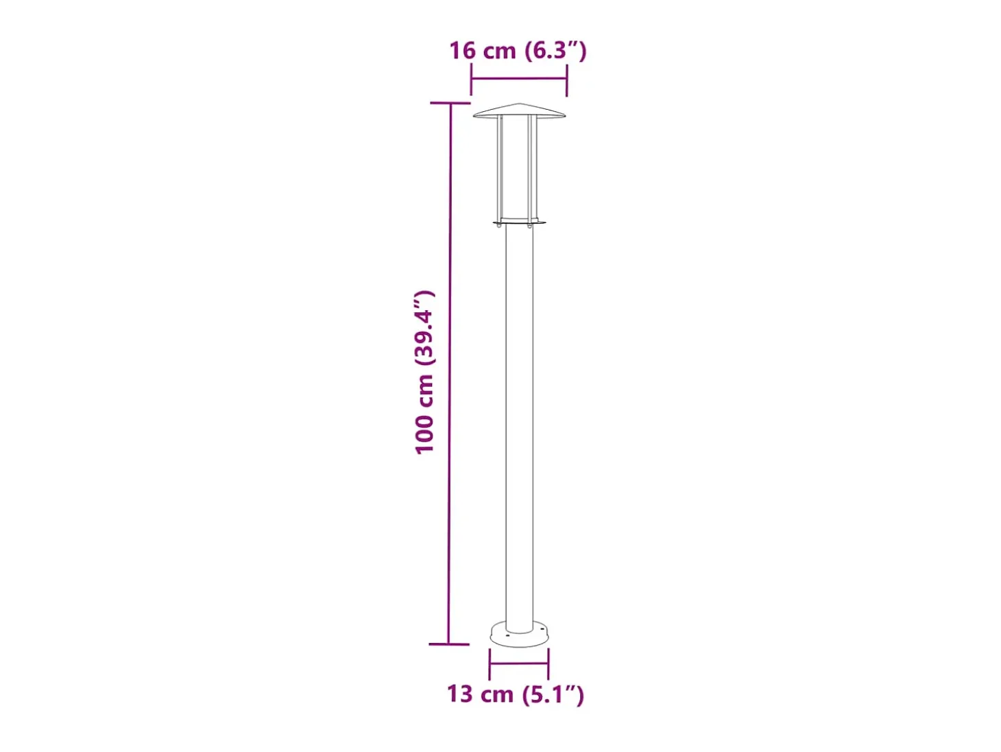 Juego de 3 lámparas de pie de exterior plateadas 100 cm acero inoxidable Plata 02_0042555