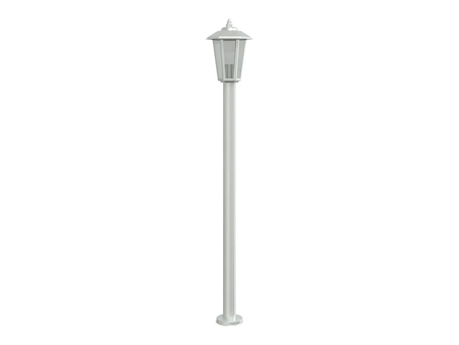 Juego de 3 lámparas de pie de exterior plateadas 120 cm acero inoxidable Plata 02_0042557