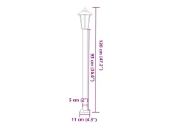 Juego de 3 lámparas de pie de exterior plateadas 120 cm acero inoxidable Plata 02_0042557