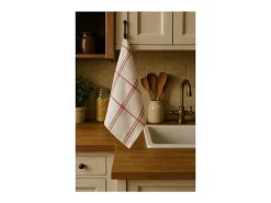 Juego de 6 Paños de Cocina 100% Algodón 50x70 cm Multicolor a Cuadros con Asa Práctica