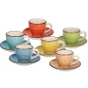 Juego de 6 tazas de café con platillos Louise Art Pepper