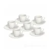 Juego de 6 tazas de café de porcelana blanca con platillo GOLF