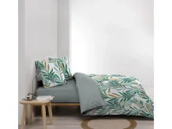 Juego de Cama 3 Piezas "Louna" Microfibra Estampada Verde 240x220cm