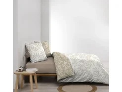 Juego de Cama 3 Piezas Malia 260x240 cm 100% Algodón Beige Natural Reversible Oeko-Tex