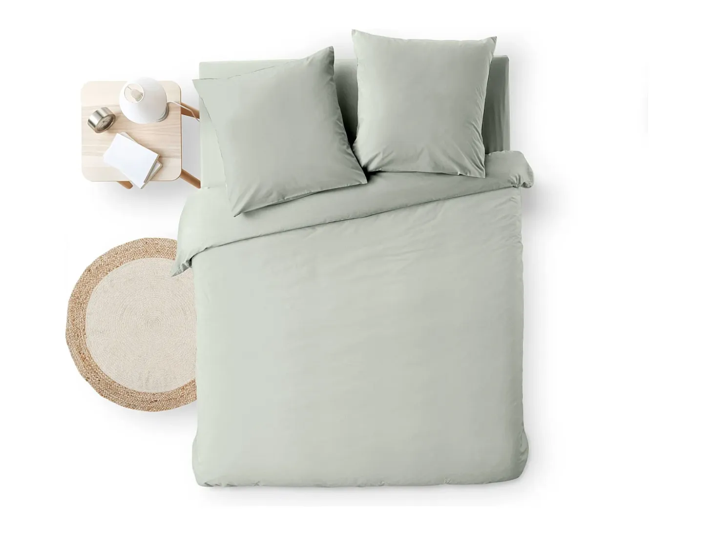 Juego de Cama 3 Piezas "Meline" 100% Algodón 240x220cm Salvia