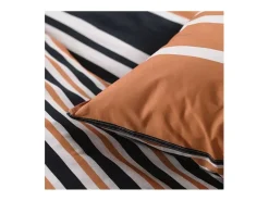 Juego de cama 240 x 220 cm - Naranja, Blanco y Negro