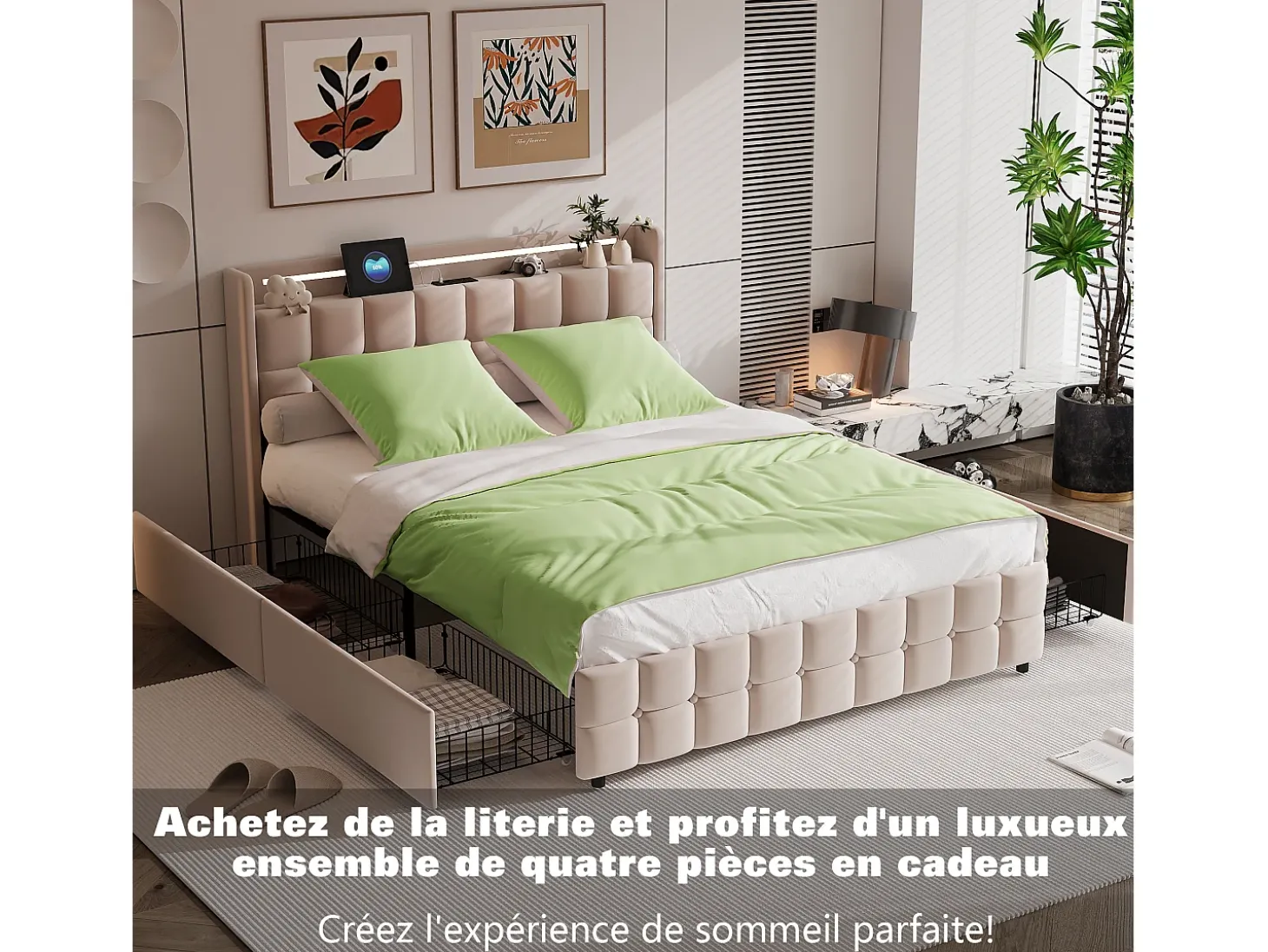 Juego de cama de 3 piezas, incluye 2 fundas de almohada (80 x 80 cm), 1 sábana bajera (160 x 200 cm) + 1 funda nórdica (155 x 220 cm), verde, poliéster