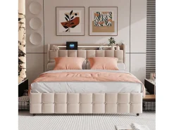 Juego de cama de 3 piezas, incluye 2 fundas de almohada (80 x 80 cm), 1 sábana bajera (160 x 200 cm) + 1 funda nórdica (155 x 220 cm), Blanco + Rosa, poliéster