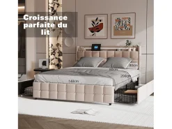Juego de cama de 3 piezas, funda de almohada*2 (80x80), sábana ajustable (140x200) + funda nórdica (140x210), gris oscuro + gris claro, poliéster