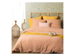 Juego de cama de gasa de algodón liso 240 x 220 cm