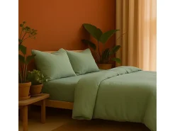 Juego de cama de gasa de algodón salvia 240 x 220 cm