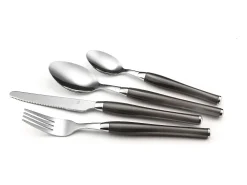 Juego de Cubiertos Purity 24 piezas Gris Cesta Acero Inoxidable