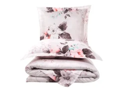 Juego de funda de edredón 240x220 cm+ 2 fundas de almohada 63x63cm de satén de algodón "Malogra"