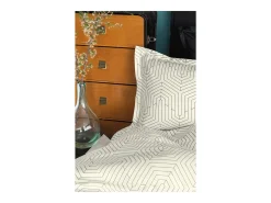 Juego de funda de edredón 240x220 cm+ 2 fundas de almohada 63x63cm de satén de algodón "Strada white"