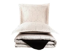 Juego de funda de edredón 240x220 cm+ 2 fundas de almohada 63x63cm de satén de algodón "Strada white"