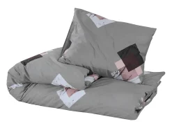 Juego de funda nórdica algodón gris 225x220 cm ES601484